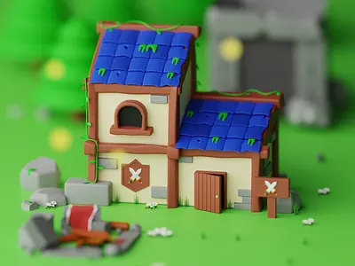 House of Warrior Game Assets 3d 3d art 3d artist 3dart art artwork blender illustration isometric landing page web website