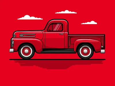 1948 Ford F1 PickUp adobe illustrator branding design car citroen corporate design design flat design flat design flat illustration freelance designer freelance illustrator graphic design icon design iconography illustration illustrator logo design vector vector art vector illustration