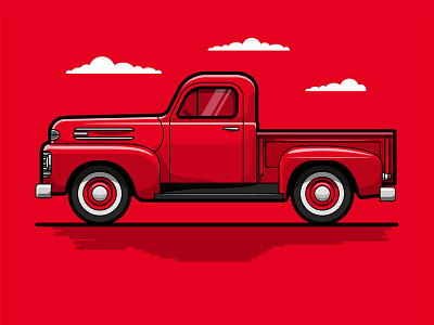 1948 Ford F1 PickUp adobe illustrator branding design car citroen corporate design design flat design flat design flat illustration freelance designer freelance illustrator graphic design icon design iconography illustration illustrator logo design vector vector art vector illustration