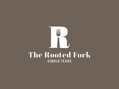 The Rooted Fork Logo brand branding cafe logo eat fork graphic identity logo logodesign negative space negative space logo r logo restaurant logo