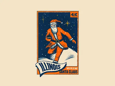 The North Pole Ice Man football illini illinois illustration