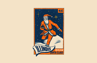 The North Pole Ice Man football illini illinois illustration
