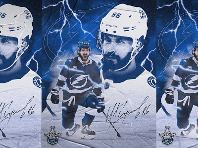 Kucherov Poster athlete blue lightning photoshop poster sports sports design stanley cup tampa bay