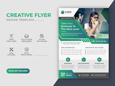 Amazing Creative Modern Corporate Green Color Business Flyer Des banner brand design business business flyers commercial corporate creative design flyer flyer design flyer template flyer templates graphic design