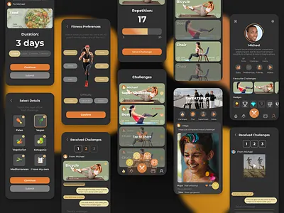 Sweatspace Dark Mode challenge challenge accepted figma fitness app mobile ui workout app