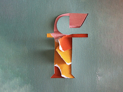 F Letter Paper Art 36daysoftype 3d 3d art f letter lettering lettering art lettermark monogram orange paperart papercut type type art typeography yellow