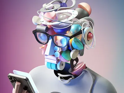 Self-Portraits 2050 3d abstract adobe cinema4d design graphic design illustration inspiration modern octane