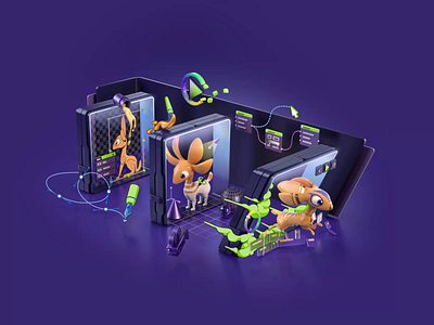 NVIDIA STUDIO Challenge challenge character design design dribbble mascot nvidia playoff