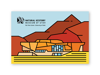 Natural History Museum of Utah Postcard architecture desert illustration line line art minimal monoline mountain natural history museum salt lake city university of utah utah