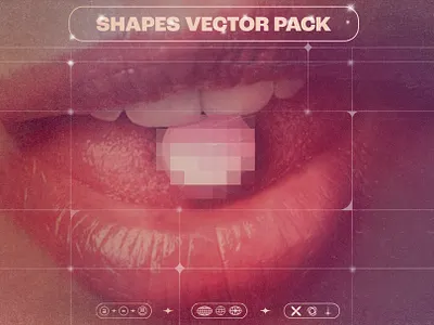 100 shapes vector pack Vol.1 abstract design elements geometric graphic design illustration logo pack shapes stickers vector y2k