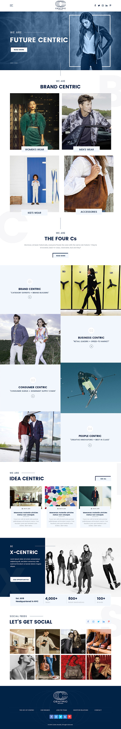 Centric Brands branding fashion brand photoshop website design