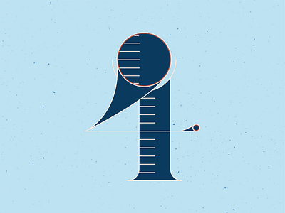 36 Days of Type 4 36 days of type 36daysoftype 4 blue design graphic handlettering illustration illustrator lettering number orange series texture type type design typeface typography vector