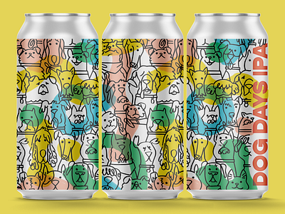 Dog Days IPA for Rooftop Brew Co beer beverage brewery can cute design dog dogs graphic label packaging seattle summer