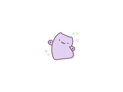 Cute Blobby Kitty cat cats cute cute animal cute animals cute cat cute illustration icon illustration kawaii kitten kitty kitty cat kitty illustration minimal minimalist modern pastel colors pastel colours pastels