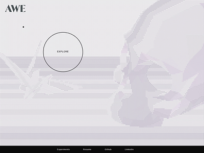 Landing Page - AWE Experiments ascii art cursor interaction interaction design interactive interactive design portfolio shaders three.js threejs ui ux