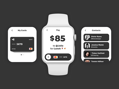 Pay Me 💸 Apple Watch App ⌚️ apple watch banking finance fintech ios money p2p watches wearables