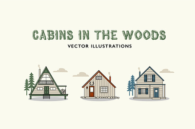 Cabin vector illustrations a frame branding cabin cabins design graphic design house icon illustration illustrator outdoors vector