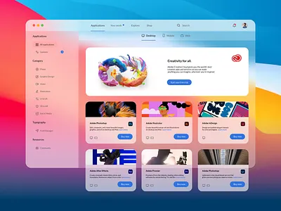 Big Sur Mac Adobe Creative Cloud adobe after effects aftereffects apple apps big sur design desktop illustrator indesign interface macos mobile photoshop premier skeuomorfismo ui ux website