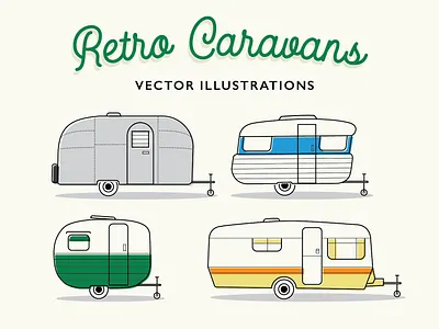 retro caravan vector illustrations adventure airstream caravan design graphic design icon illustration illustrator outdoors retro caravan retro trailer trailer vector