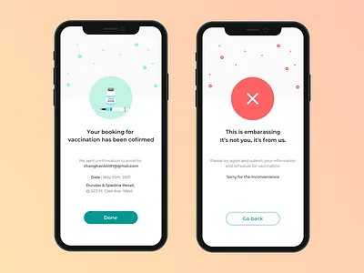 Flash message for vaccination appointment dailyui dailyuichallenge ux