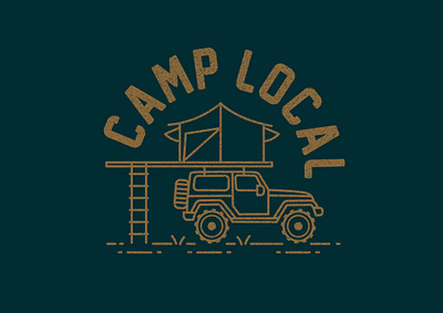 Camp Local 4x4 adventure adventure logo branding camp local camping logo covid inspired design graphic design icon illustration illustrator jeep logo outdoors vector