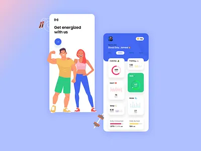 Fitness App UI UX branding concept design fitness fitness app fitness club gym gym app illustration mobileapp mobileappdesign product design running statics training typography ui uiux uiuxdesign uiuxdesigner