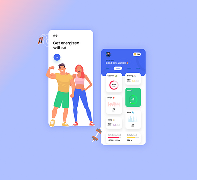 Fitness App UI UX branding concept design fitness fitness app fitness club gym gym app illustration mobileapp mobileappdesign product design running statics training typography ui uiux uiuxdesign uiuxdesigner