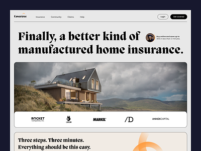 CoverTree: Homeowners Insurance finance home product service startup ui userinterface website