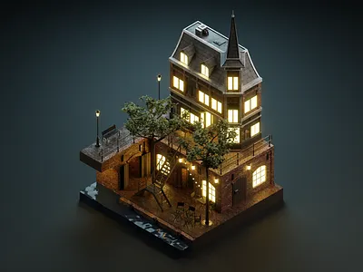 Utrecht 3d 3dillustration blender blender3d diorama isometric isometric art isometric illustration
