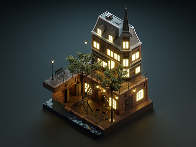 Utrecht 3d 3dillustration blender blender3d diorama isometric isometric art isometric illustration