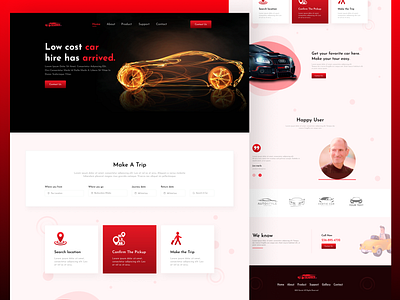 Renting a Car landing page. app app design car car landing page clean desktop detail landing page rent testimonials ui ux uidesign web website