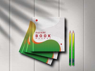 Square Book Mockup book cover book cover mockup book mockup brand identity cover mockup mockup design note book mockup square book mockup