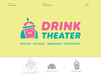 Dribble Drink Theater Logo design logo logotype