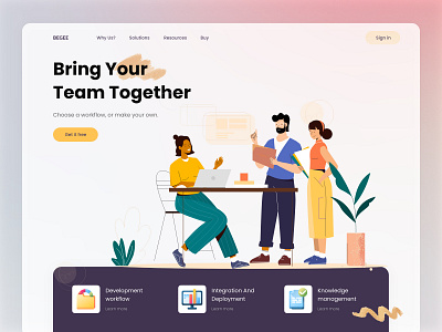 Begee - Teams Software homepage landing page team team illustration team page team website teamwork ui website work illustration