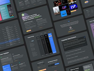 Figma Web Design UI kit dark landing page templates app dark design figma landing page product templates ui ui kit web web design