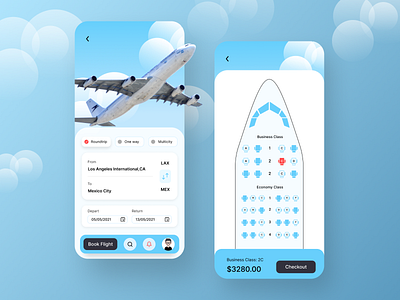 Flight Booking App - UI UX Design app design booking app booking system booking.com clean design clean ui color dribbble best shot flight app flight book flight booking flight booking app ios app ios app design iphone app ui ui design ux ux design webdesign