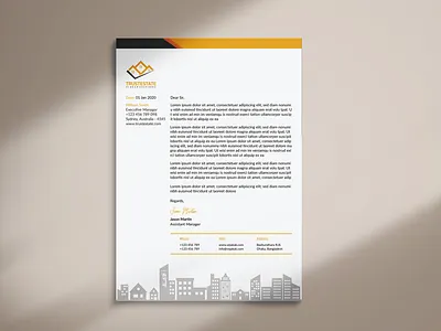 Letterhead - Trust Estate adobe illustrator adobe photoshop branding business corporate cover letter creative design graphic illustraion layout letterhead minimalist modern print professional simple stationery template vector