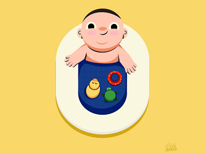 Zero for 36 Days of Type 36daysoftype baby baby illustration baby shower bath character illustration child colorful design filipino flat design flat illustration illustrations kid tub