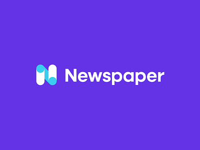 Newspaper branding geometric identity letter mark logo modern n n logo news newspaper paper roll symbol wrap wrapper