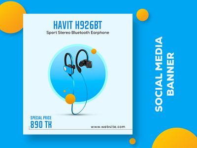 Earphone Social Media ads Banner Template ad banner adobe illustrator banner design banner inspiration banner sizes banner template colorful earphone advertisement facebook ad google ads graphic design headphones advertisement poster illustration instagram post logo social media banner social poster ui ux