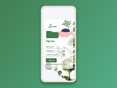 DailyUi001 challenge dailyui dailyuichallenge design designs figma grow plant shot ui uidesign ux