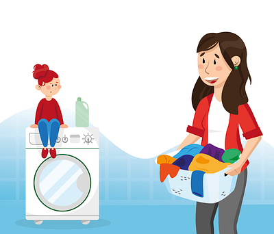 WASHING PROCESS ILLUSTRATION adobe illustrator character design design illustration vector vector illustration