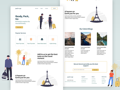 pack-n-go travel agency landing page design landing page modern travel agency ui ux web