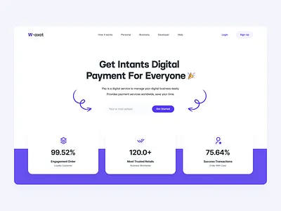 W-axot Landing Page design graphic design landing design landing page typography ui ux web website