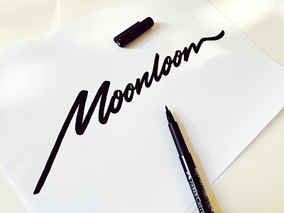 Moonloom brushlettering calligraphy custom elehant fashion flow lettering logo logotype premium rhythm script sophisticated type unique wear