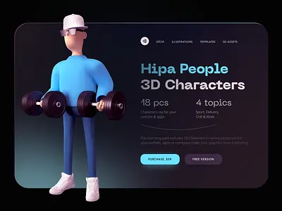 Hipa People 🔥 3D Characters 18design 3d 3d characters 3d illustration 3dcharacter character clean clean ui colorful illustration interface minimal minimalism minimalist sport sport illustration typography ui uidesign vector