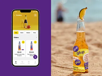 Glup Delivery Application Design 3d app design beer beverage branding design drinks graphic design heineken identity illustration interface logo marketing mobile stickers ui user experience ux web design