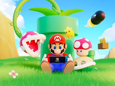 Mario / Switch blender3d c4d illustration
