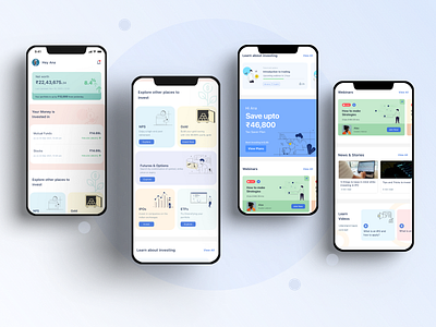 Fintech App- Dashboard app dashboard design education etf finance fintech fintech app gold list mobile app design mutual funds stocks ui ux webinars