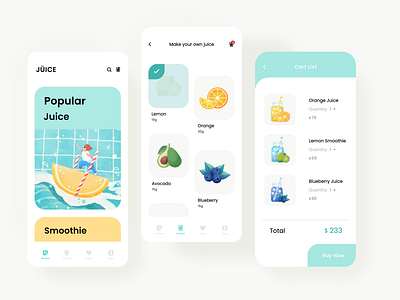 Fresh Juice UI design mobile ui